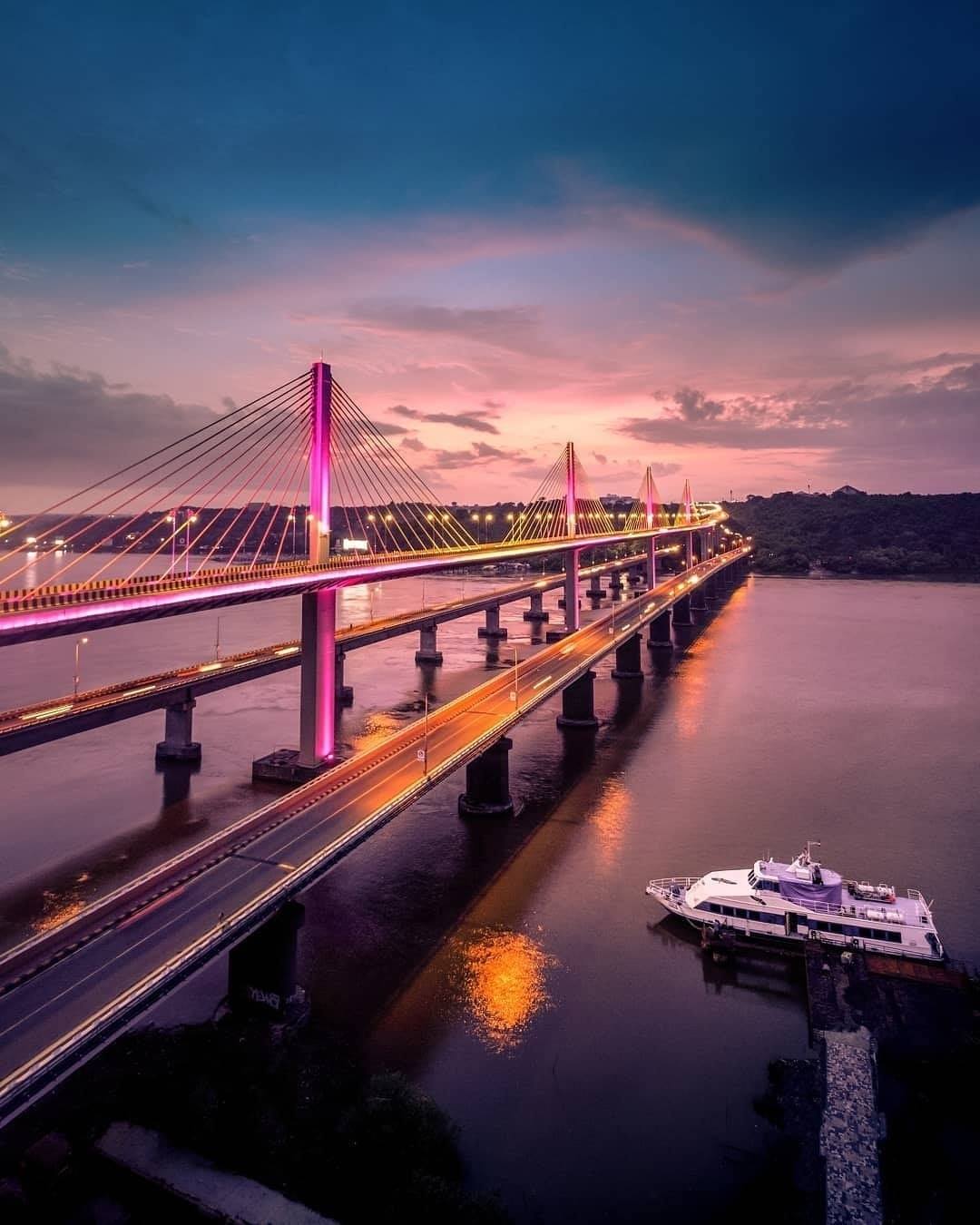 Atal Setu Bridge Sightseeing from a Yacht in Goa