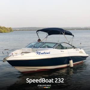 Speed Boat 232 Private Yacht for hire in Goa. Book this yacht today for your special event.