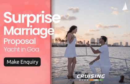 surprise marriage proposal on yacht in goa package by cruising club india